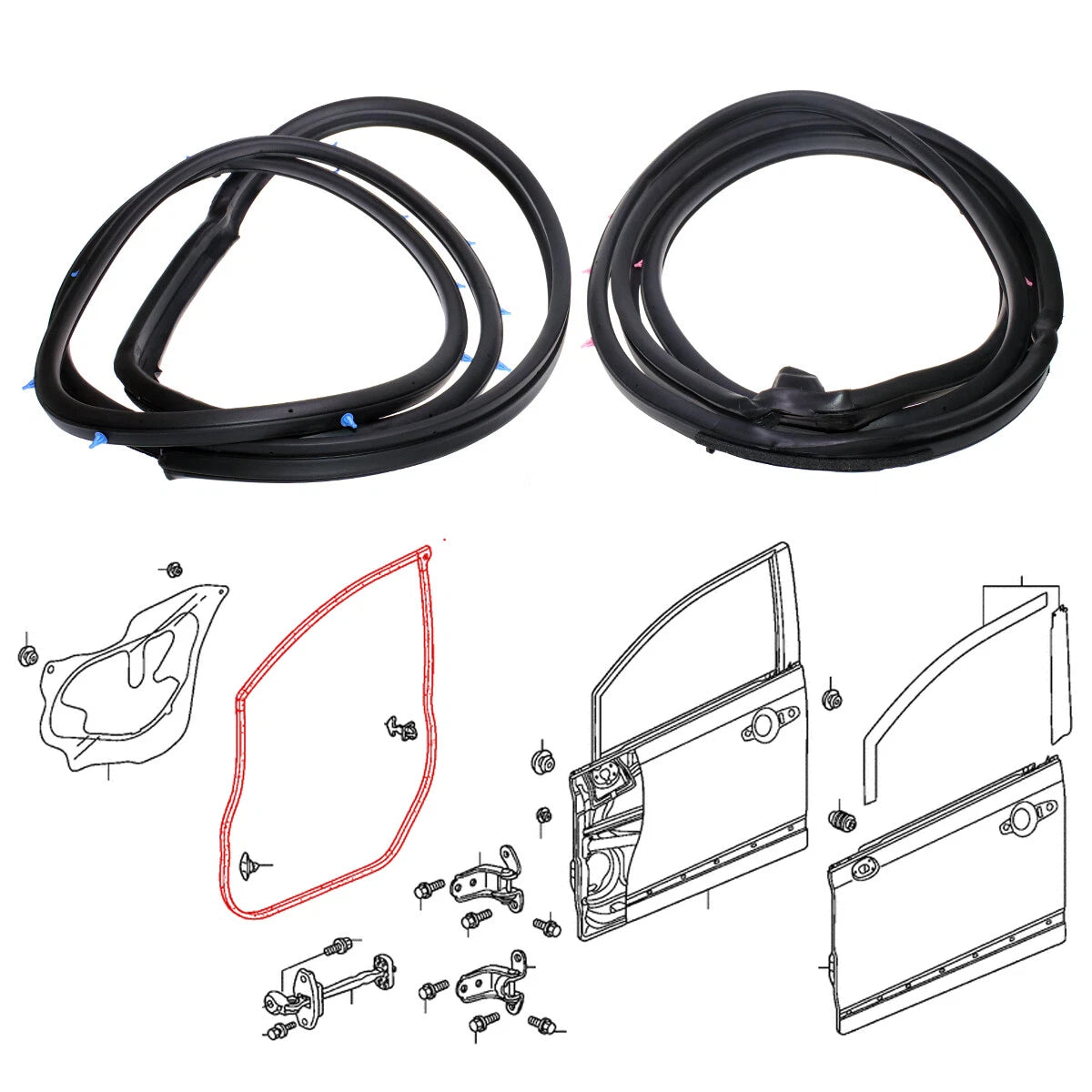 Front Door Weatherstrip for Honda Civic Sedan 4D 2006-2010
