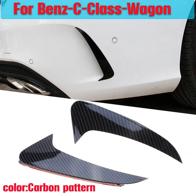 Carbon Black Rear Bumper Spoiler Trim Cover for Mercedes Benz C-Class (2015-2021)