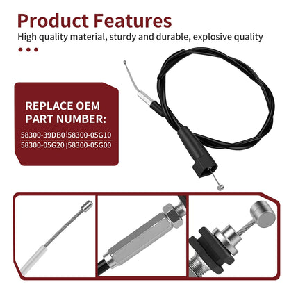 Throttle Cable for Suzuki Ozark 250 QuadRunner 250 KingQuad 300 (1999–2007)