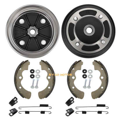 2 x Front Brake Drum w/ Shoes for Kawasaki Mule 3000 3010 4000 4010 KAF620 KAF950