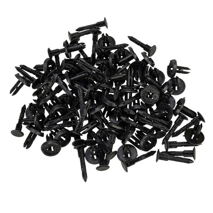 100pcs 6mm Car Bumper Hood Clips Rivets Retainers Fasteners Nylon