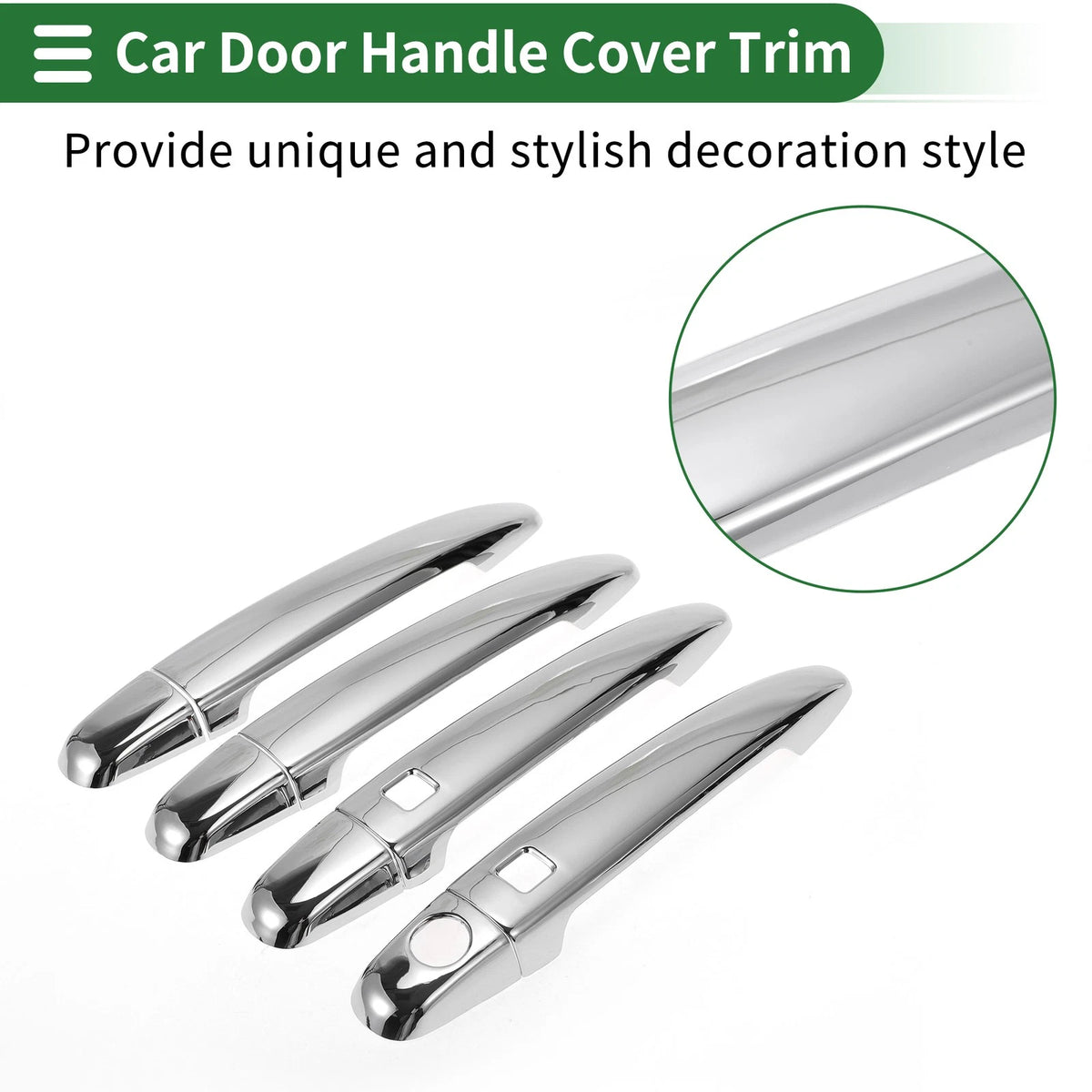 Silver Tone Door Handle Cover Trim for Toyota Highlander (2008-2013)