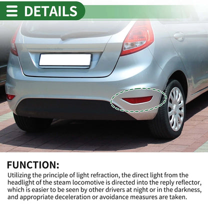 Bumper Reflector for Ford C-Max 2011-2018 Black 1 x Rear Right