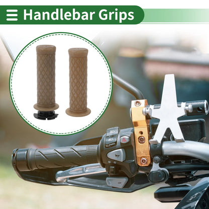 7/8 22mm Hand Grips Cover Kit for Motorcycle TPU Clear Brown