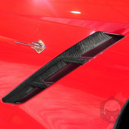 Carbon Fiber Side Fender Air Vent Covers for Chevy Corvette (2014-2019)