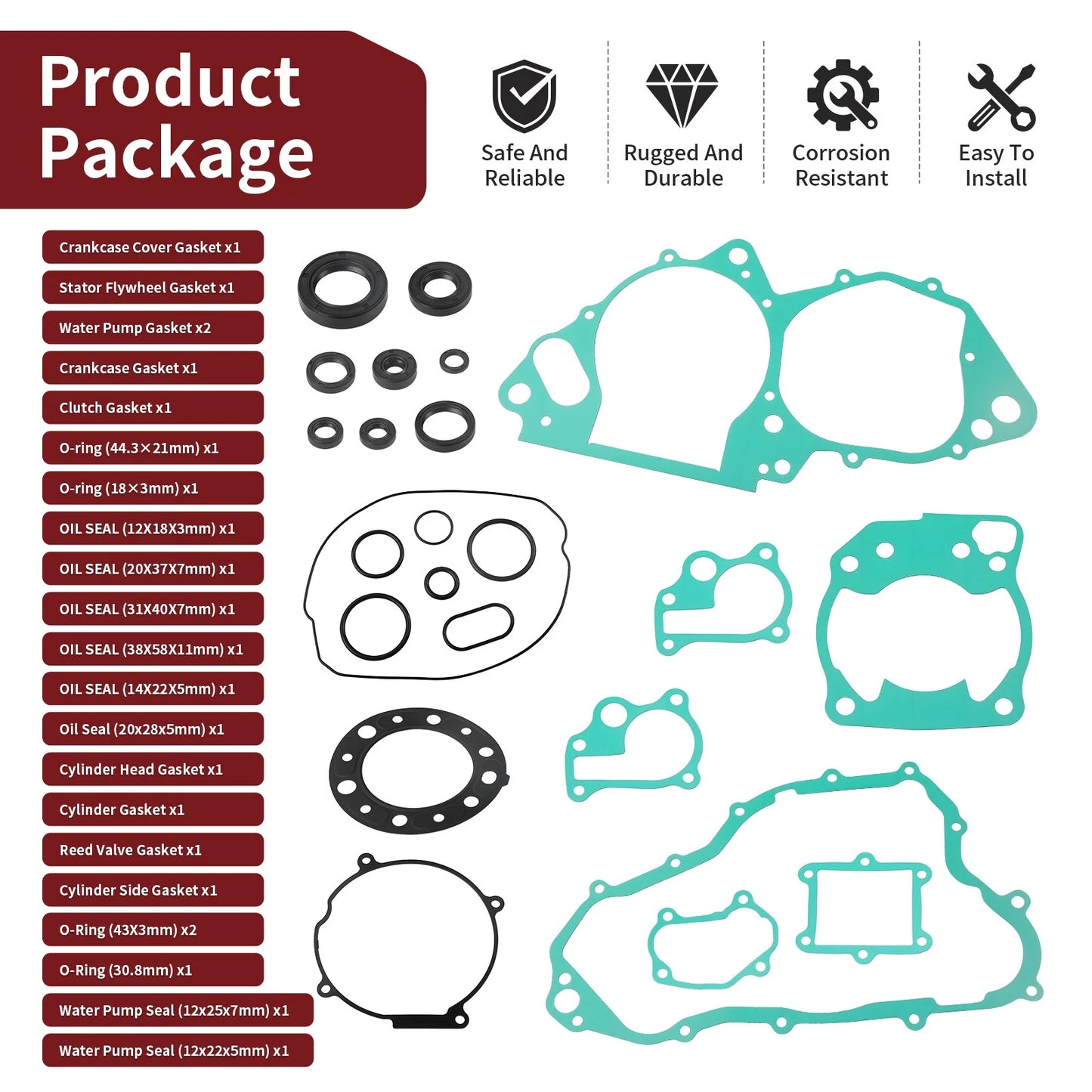 Engine Gasket & Oil Seal Kit for Honda CR250R 1992-2001