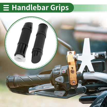 7/8" 22mm Motorcycle Hand Grips Aluminum Alloy Rubber Black