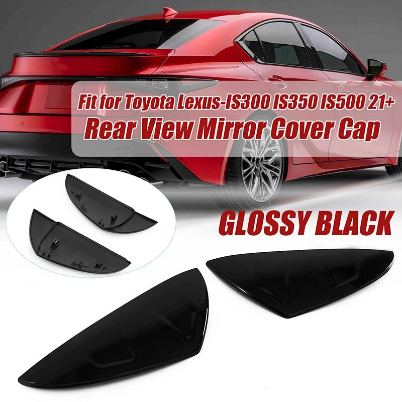 2 x Gloss Black Replacement Mirror Cover Caps for Lexus IS ES RC LS (2021-2023)