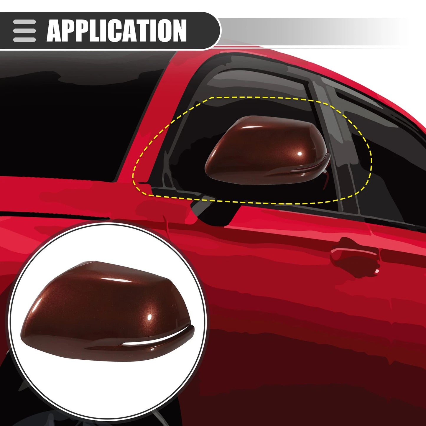 Left Side View Mirror Cover Trim for Honda CRV (2012-2016) ABS Brown
