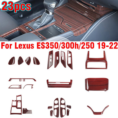 23x ABS Wood grain Interior Accessories Kit Cover for Lexus ES350/300h/250 (2019–2022)
