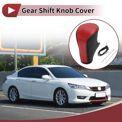 Gear Shift Knob Cover for Honda Accord 2008-2012 Red Carbon Fiber
