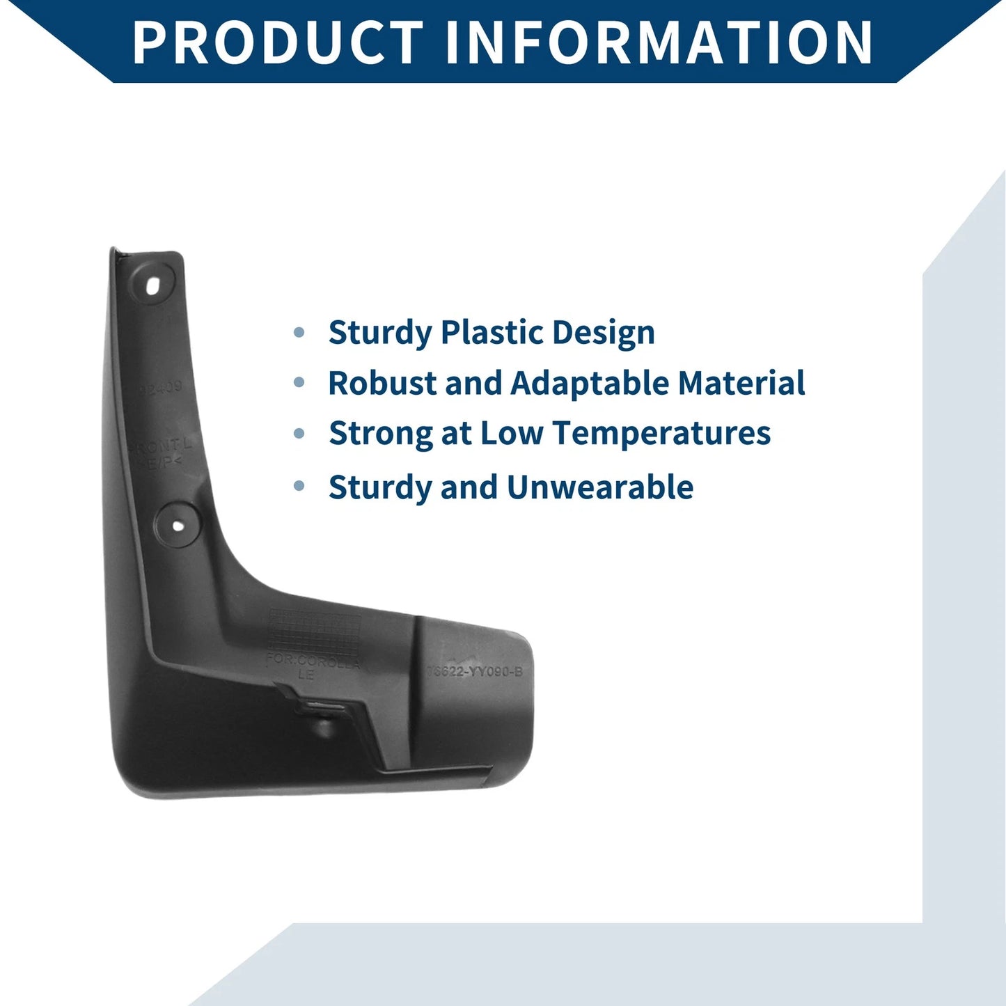 Mud Flaps Splash Guards 1 Set for Toyota Corolla LE (2014-2018)