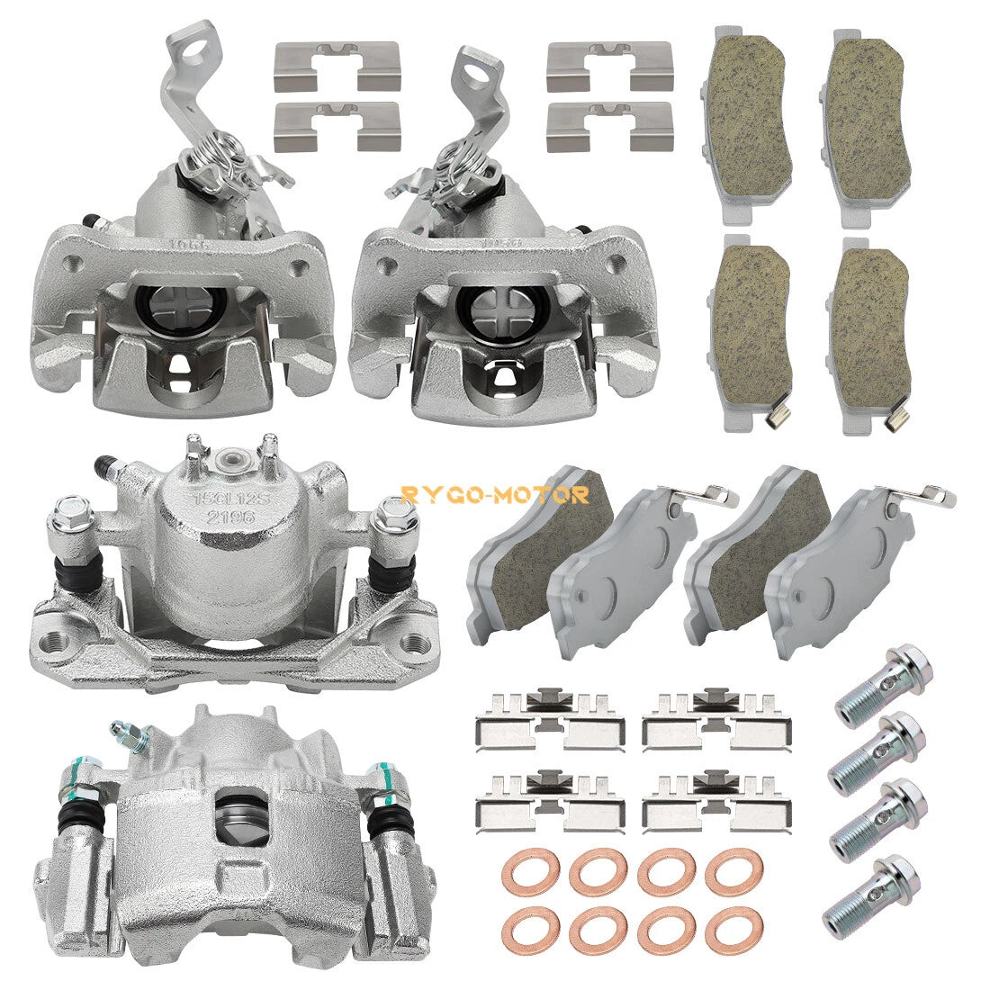 Brake Calipers w/Ceramic Pads for Honda Big Red 700 MUV700 (2009–2013)