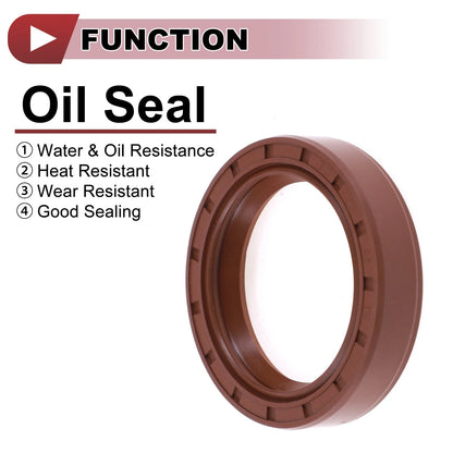 Oil Seal 35x48x10mm FKM Rubber Brown 2 x Rotary Shaft Seal for Make Model