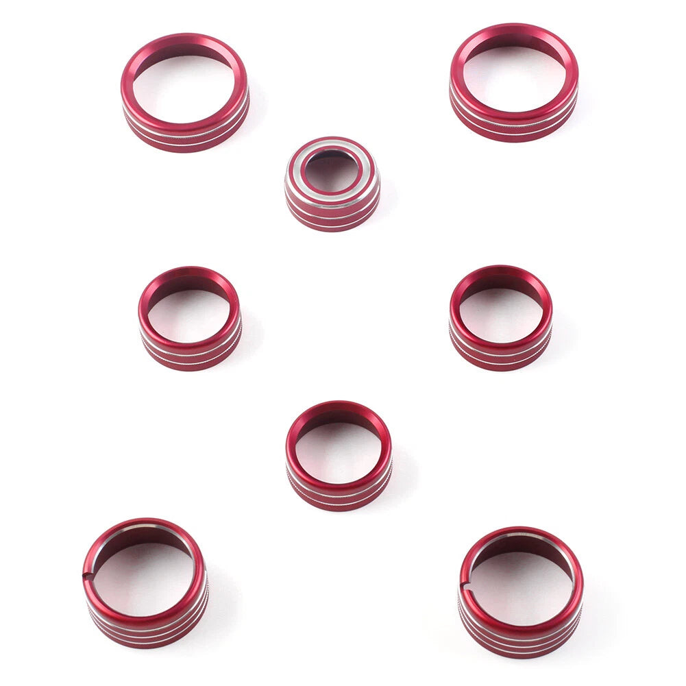 8x Air Conditioner Switch Knob Trim Red for Chevrolet Silverado (2014-2018)