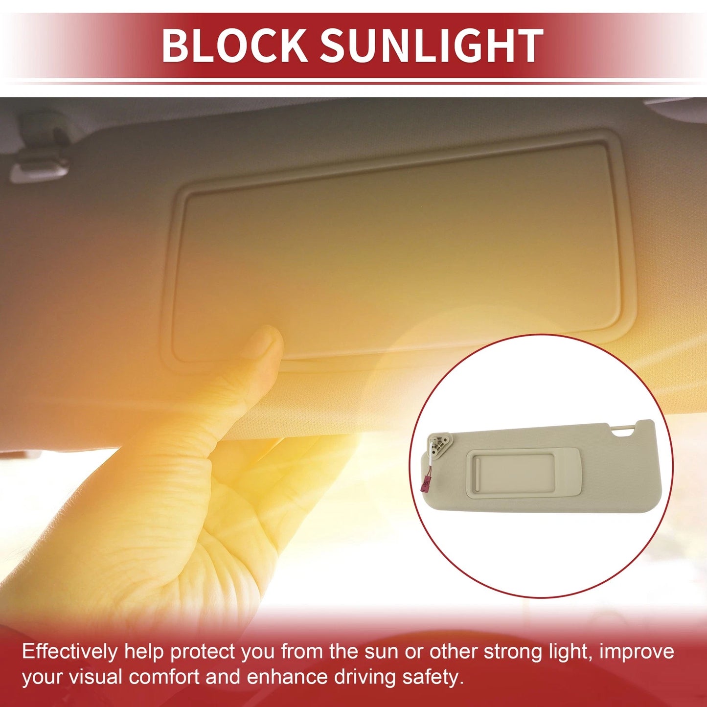 Left Car Sun Visor w/ Mirror for BMW 3 Series E90 E91 (2005-2013) Beige
