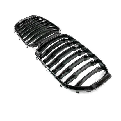 Car Front Grill Kidney Grille Gloss Black Single Slats For 2019-2023 BMW G05 X5