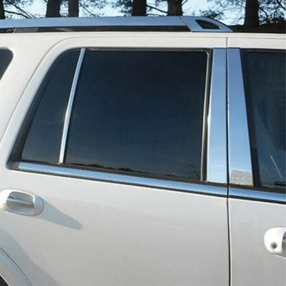 ABS Silver Pillar Post Trims for 1997-2017 Lincoln Navigator - 6 x Pieces
