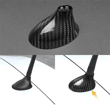 Carbon Fiber Shark Fin Antenna Cover for Fiat 500 Abarth 2010-2015 Black