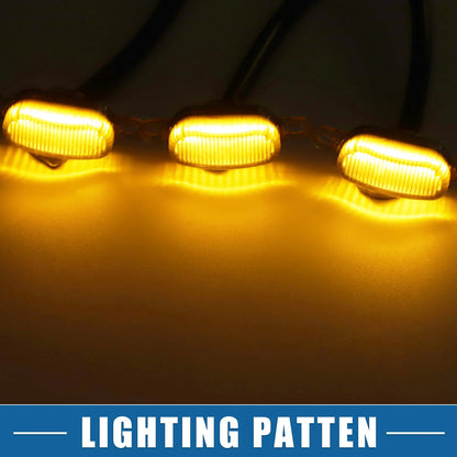 LED Front Grille Lights for Ford F150 F250 F350 (2015-2023) Amber Black