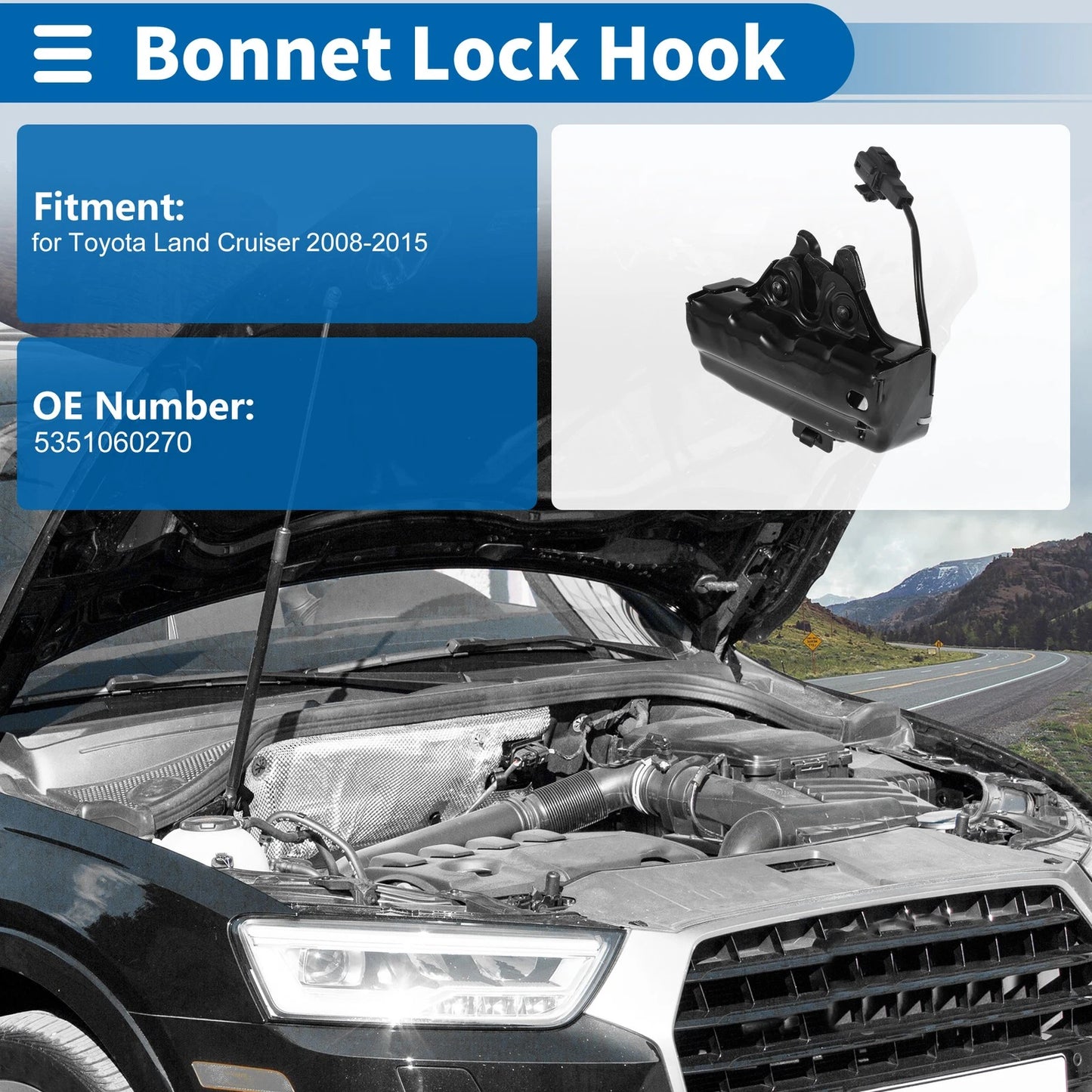 Hood Latch Assembly for Toyota Land Cruiser (2008-2015)