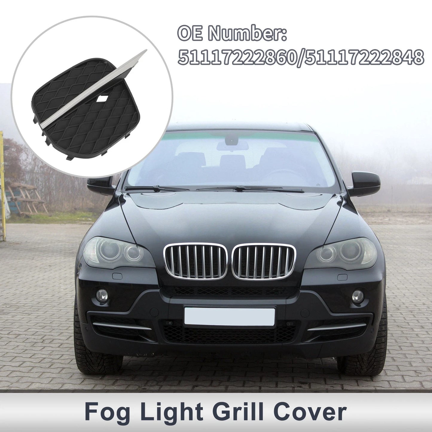 Front Right Fog Light Grill for BMW X5 E70 2011-2013 (1 x)