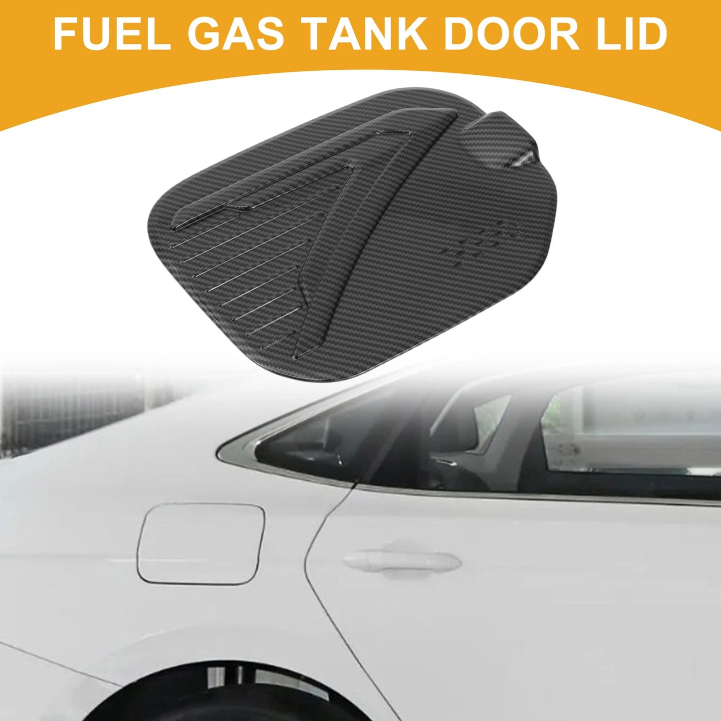 Fuel Tank Door Cap for Ford F-150 2022-2025 Gas Tank Flap Carbon Fiber Black