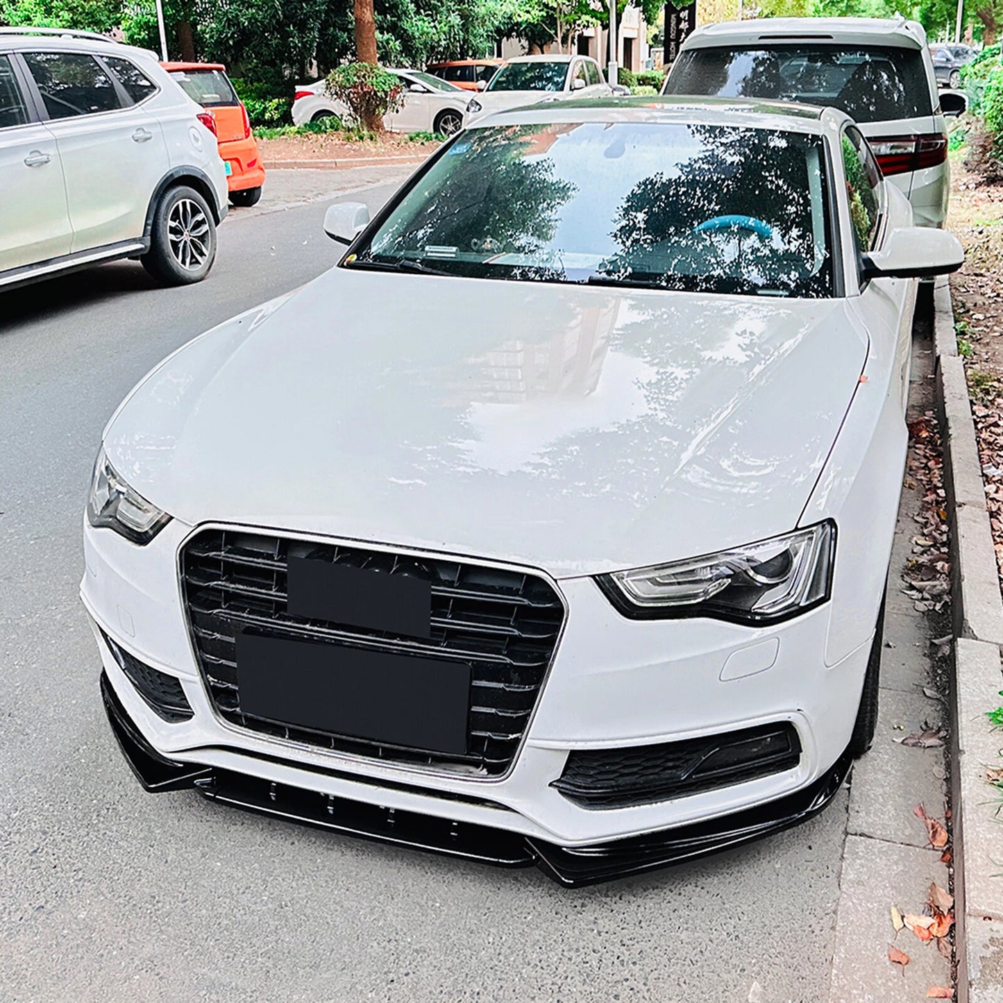 Gloss Black Front Spoiler Lip Splitter for Audi A5 S5 8T Sline (2012-2017)