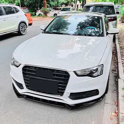 Gloss Black Front Spoiler Lip Splitter for Audi A5 S5 8T Sline (2012-2017)