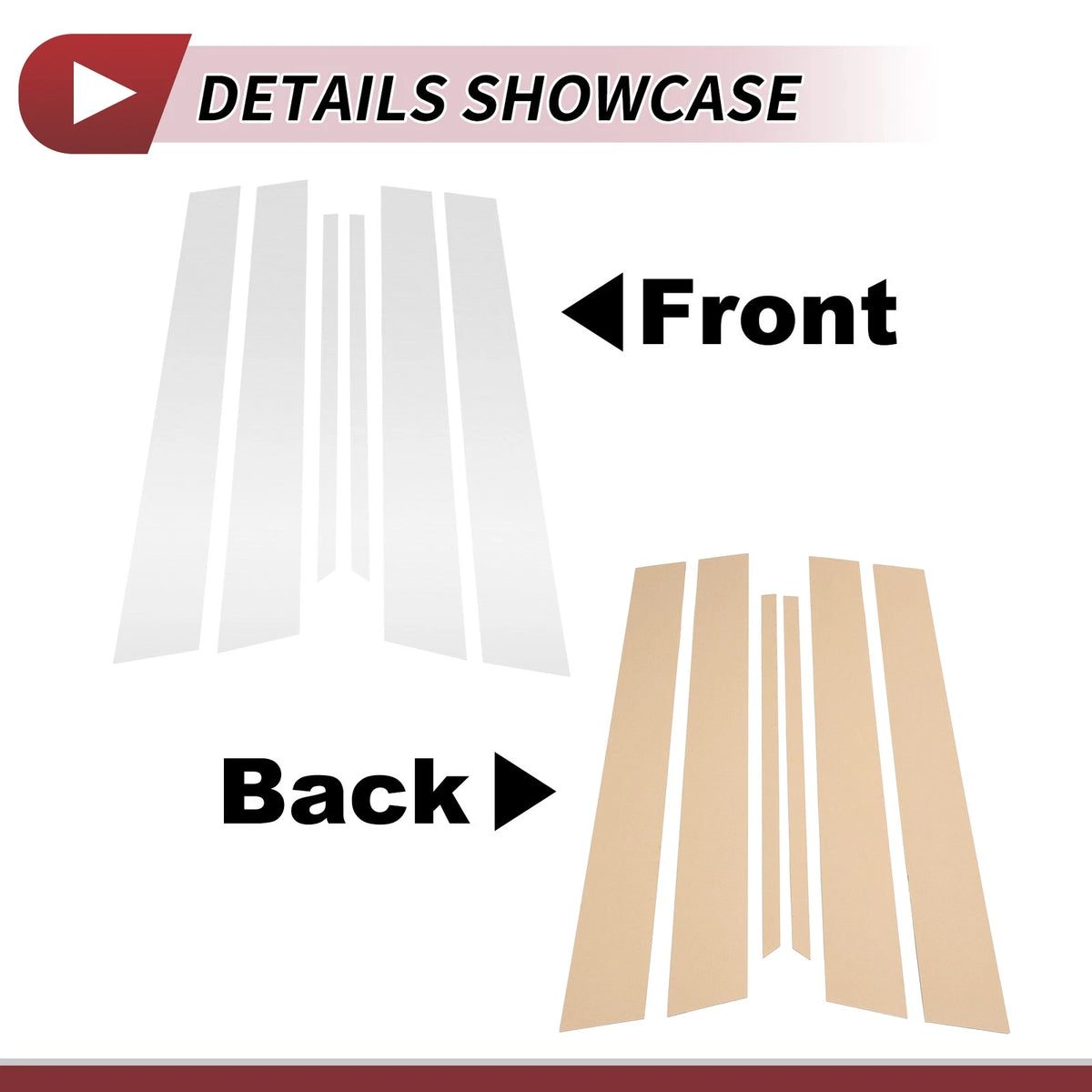 6 Pcs Door Pillar Window Trim for Nissan Sentra (2000-2006) Chrome Silver