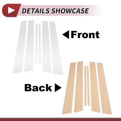 6 Pcs Door Pillar Window Trim for Nissan Sentra (2000-2006) Chrome Silver