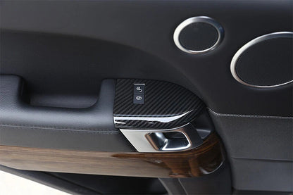 Carbon Look Safety Door Lock Buttons Cover Trim For Range Rover Sport 2014-2018