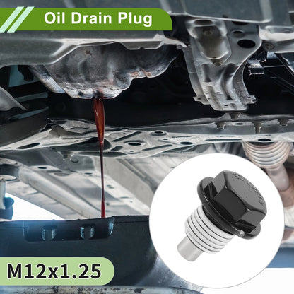 2 x M12x1.25 Aluminum Oil Drain Plug with Gasket for Car Motorcycle