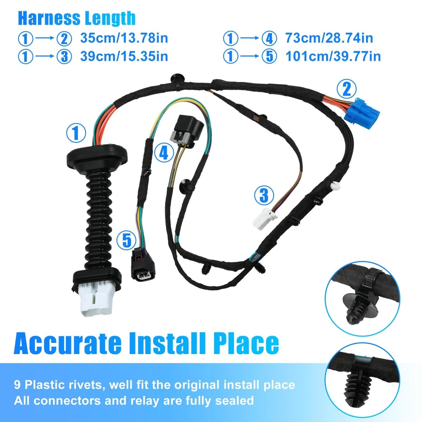 Rear Door Harness w/ Connectors for Dodge RAM 1500 2500 3500