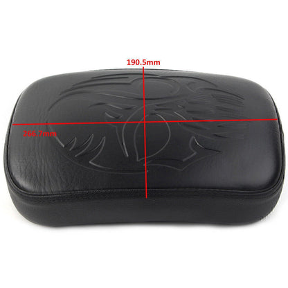 Black Rear Passenger Pillion Pad Seat with 8 Suction Cups for Harley Bobber