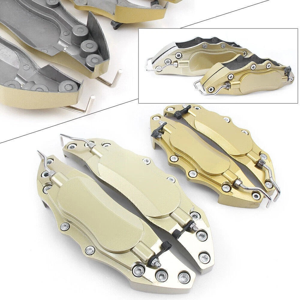 4 x Metal 3D Universal Gold Brake Caliper Covers for Make & Model