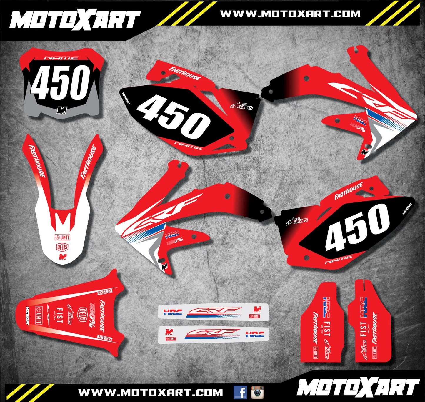 Full Custom Graphic Kit for Honda CRF450 (2008)