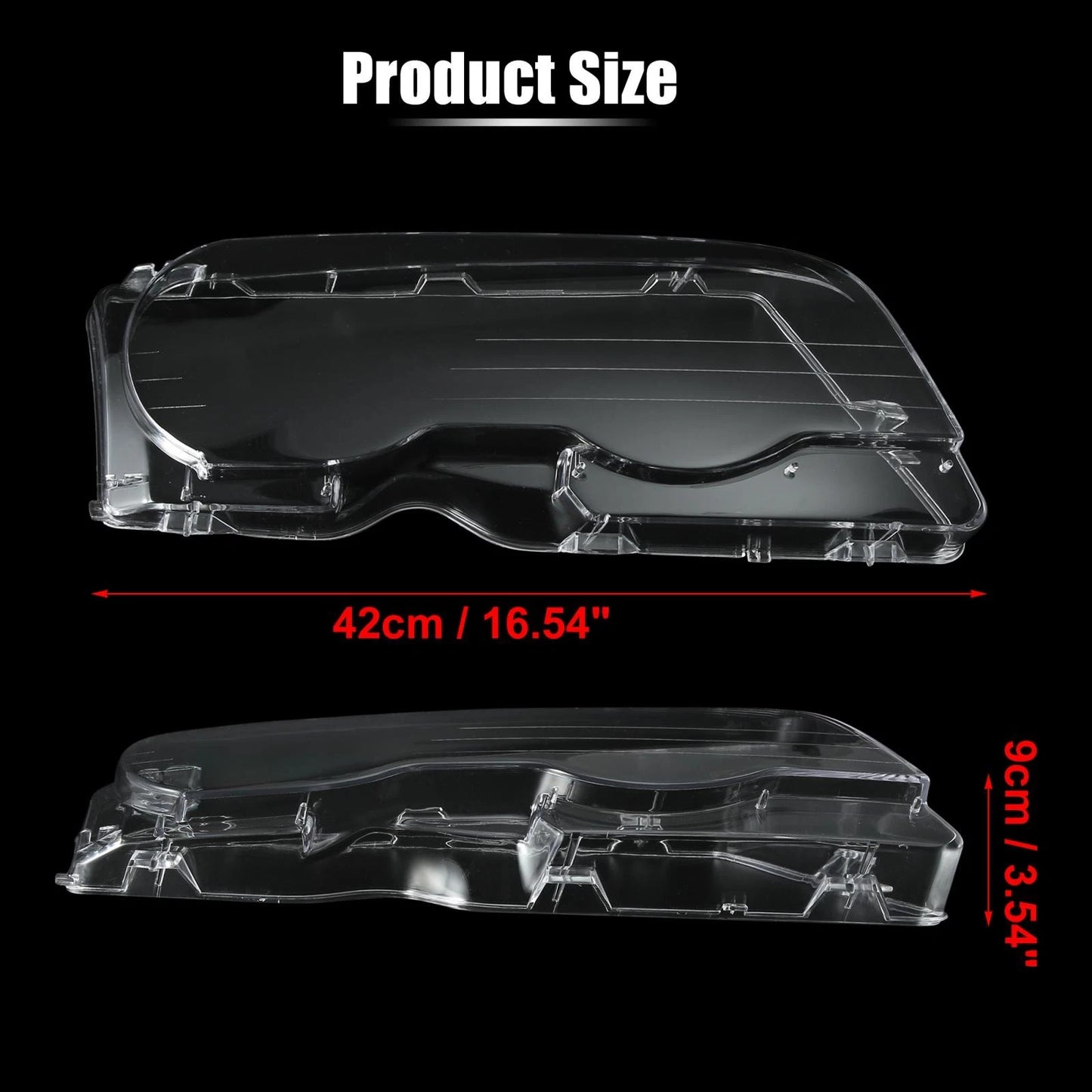 Front Headlight Lens Covers for BMW E46 2 x 1998-2002 2 Door