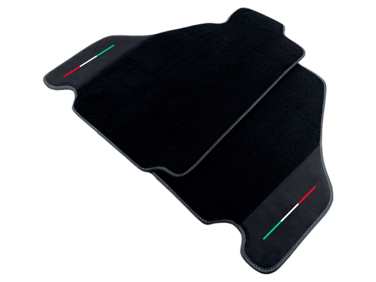 Black Floor Mats for Ferrari F430 2004-2009 with Alcantara Leather (2 x)
