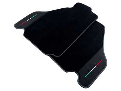 Black Floor Mats for Ferrari F430 2004-2009 with Alcantara Leather (2 x)