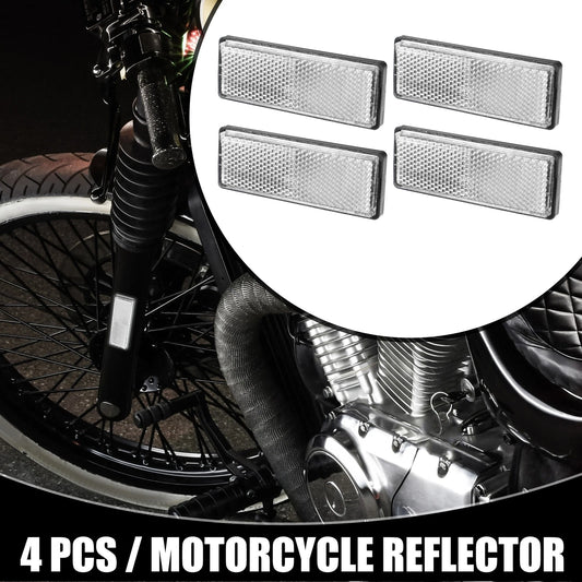 4 x 3.46"x1.26" Universal Reflector Rectangle for Motorbike Bike Reflector White