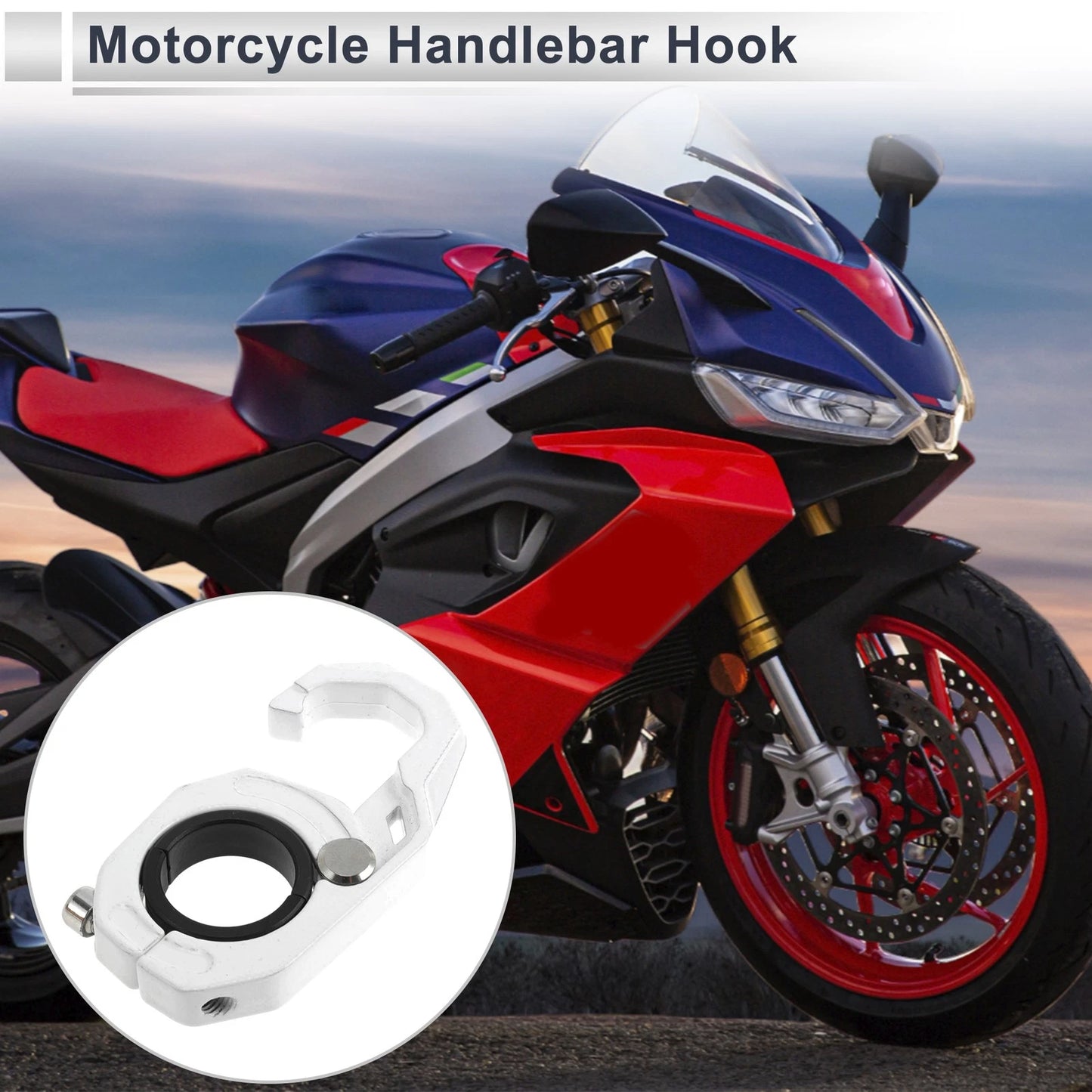 Motorcycle Hanging Hook Hexagonal Aluminum Alloy White for Scooters
