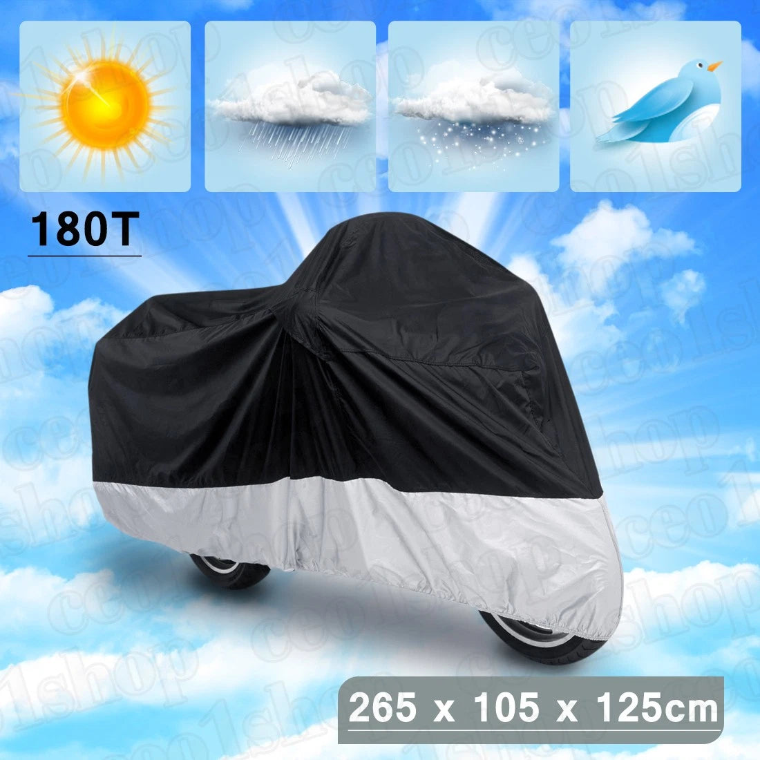 XXL 180T Motorcycle Cover for Harley Davidson Dyna