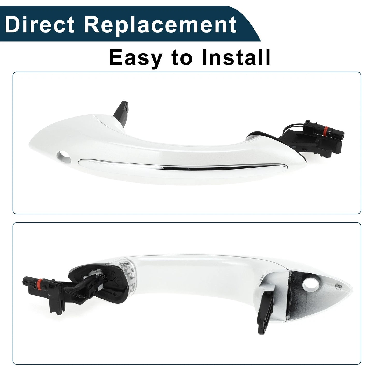 Exterior Door Handle for BMW 5 6 7 F12 (2011-2017) - Front Left Black White