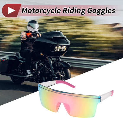 Motorcycle Riding Goggles Purple Lens Transparent Frame PC for Motorcycle