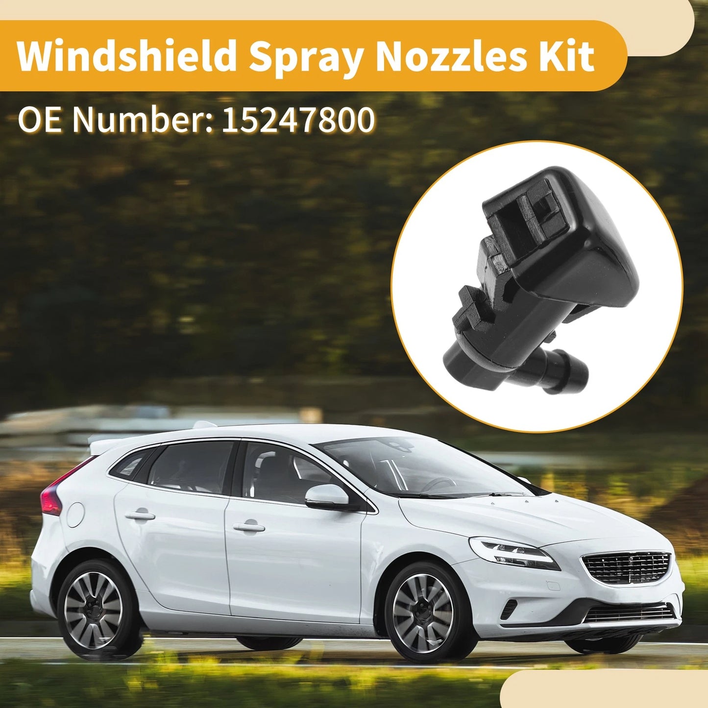 Set Windshield Washer Nozzle Kit for Chevrolet Malibu (2008-2012)