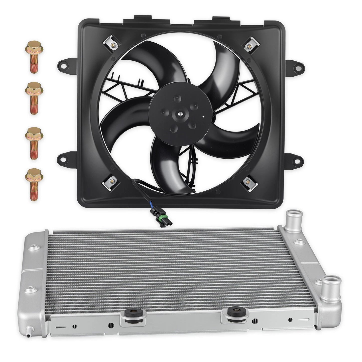 Aluminum Radiator & Cooling Fan for Polaris Sportsman 700 800 EFI (2004–2014)
