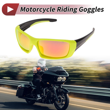 Goggles / 1 Pc / Motorcycle Riding Goggles Red Lens Yellow Frame