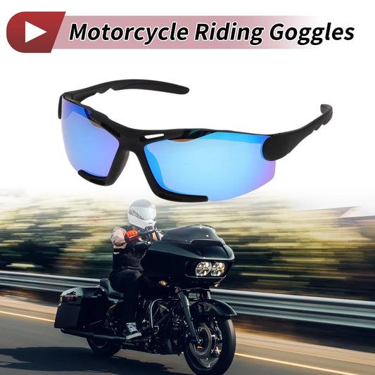 Goggles Riding Ice Blue Lens Black Frame Tri-acetel Cellulose for Motorcycle