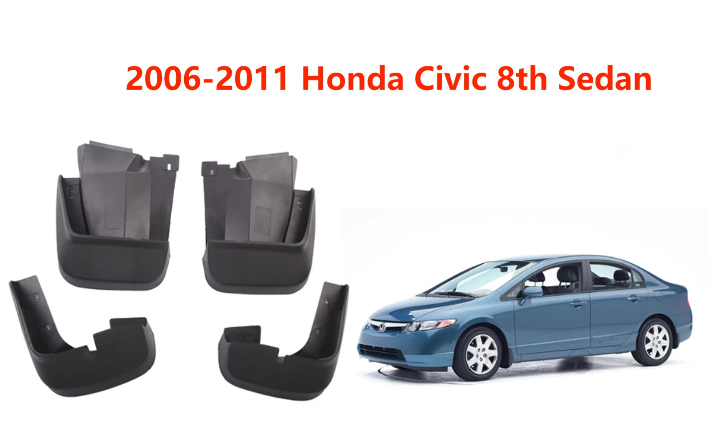 Mud Flaps Splash Guards for 2006-2011 Honda Civic 8th Sedan (2006-2011)